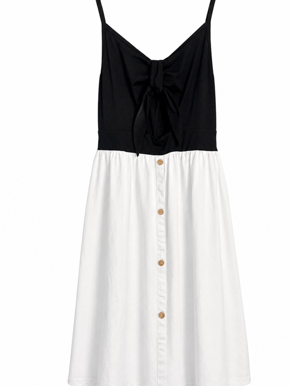 Black & White Tie-Front Sundress